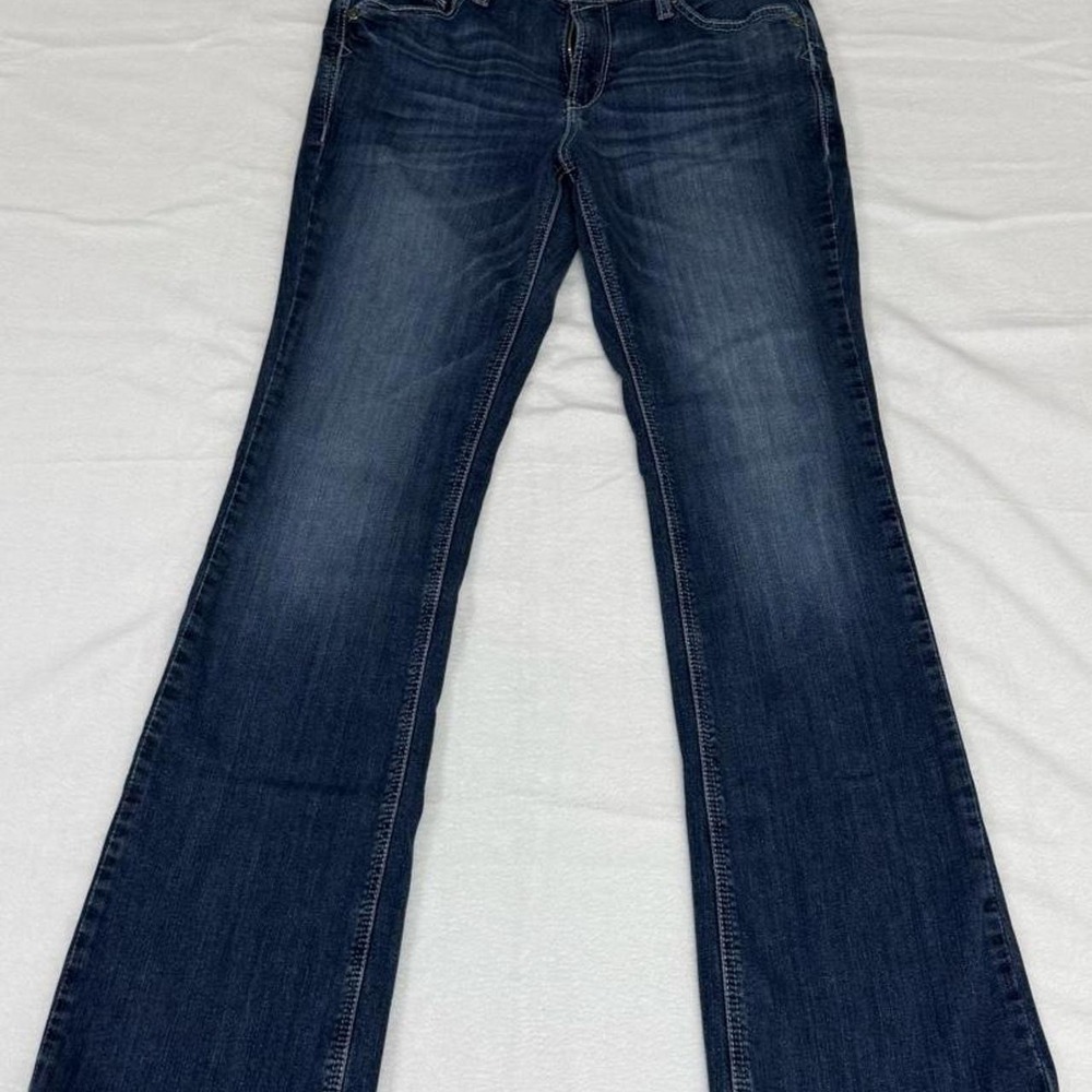 Ariat Real Denim Womens 31L Dark Wash Bootcut Jeans Western Blue